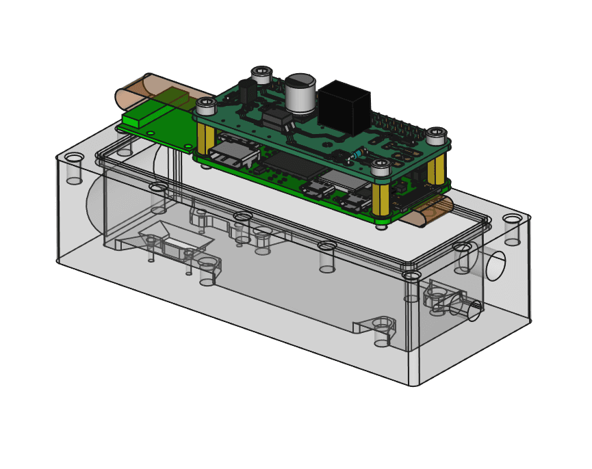 Assembled conveyor-monitor PCB